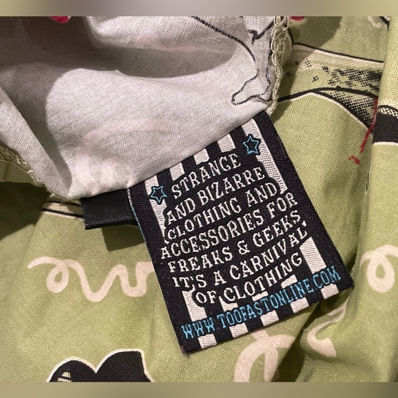 🪦Rare💚 Too Fast Cirque Couture 🪓 Zombie Girl Cotton Dress - Picture 8 of 11